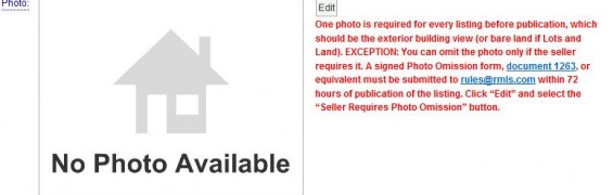 Photograph Requirement Coming Soon to RMLSweb Listing Load Inital Load Required field