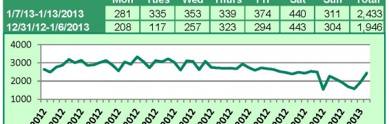 Supra Key Activity Daily Counts Charts WA 1-13-13