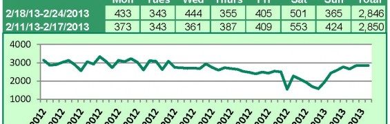 Supra Key Activity Daily Counts Charts WA 2-24-13